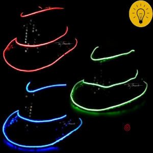 SOMBRERO GUAPO CON LENTEJUELAS CON LUZ CABLE LED SURTIDO x 1